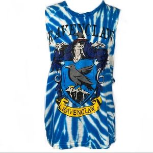 Ravenclaw Tie-Dye Tank Top M Blue White Graphic